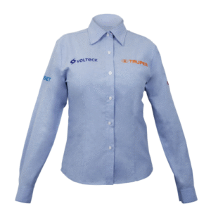 Camisa azul para dama manga larga talla mediana