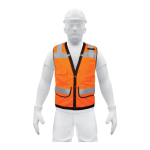 Chaleco de seguridad reforzado con bolsas naranja grande