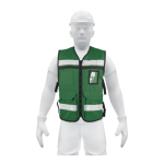 Chaleco brigadista con cintas reflejantes color verde