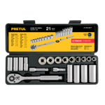 Juego de dados cuadro 3/8? 21 pzas standard pretul