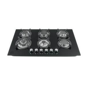 Parrilla gas empotrable 90cm 6 quem vidrio negro riviera