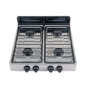 Parrilla de gas de sobreponer 4 quemadores inox foset