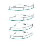 Juego de 4 repisas esquineras de vidrio foset basic