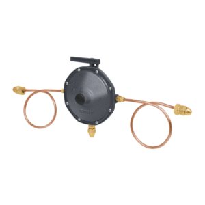 Regulador p/ gas 2 tanques con 2 pig-tail
