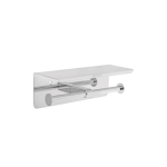 Porta rollo doble con soporte para celular cromo riviera