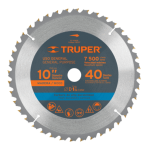 Sierra circular para madera 10? 40 dientes centro 1?