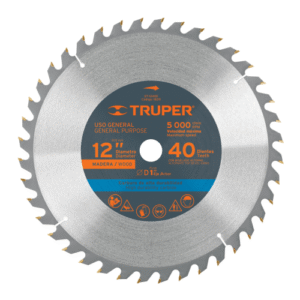 Sierra circular para madera 12? 40 dientes centro 1?