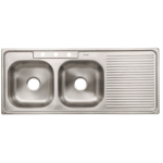 Tarja de 120x50x15 empotrar doble tina izquierda