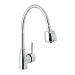 Monomando para fregadero con cuello flexible cromo tubig