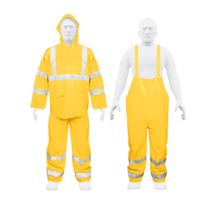 Conjunto impermeable c/reflejante amarillo talla chicapvc